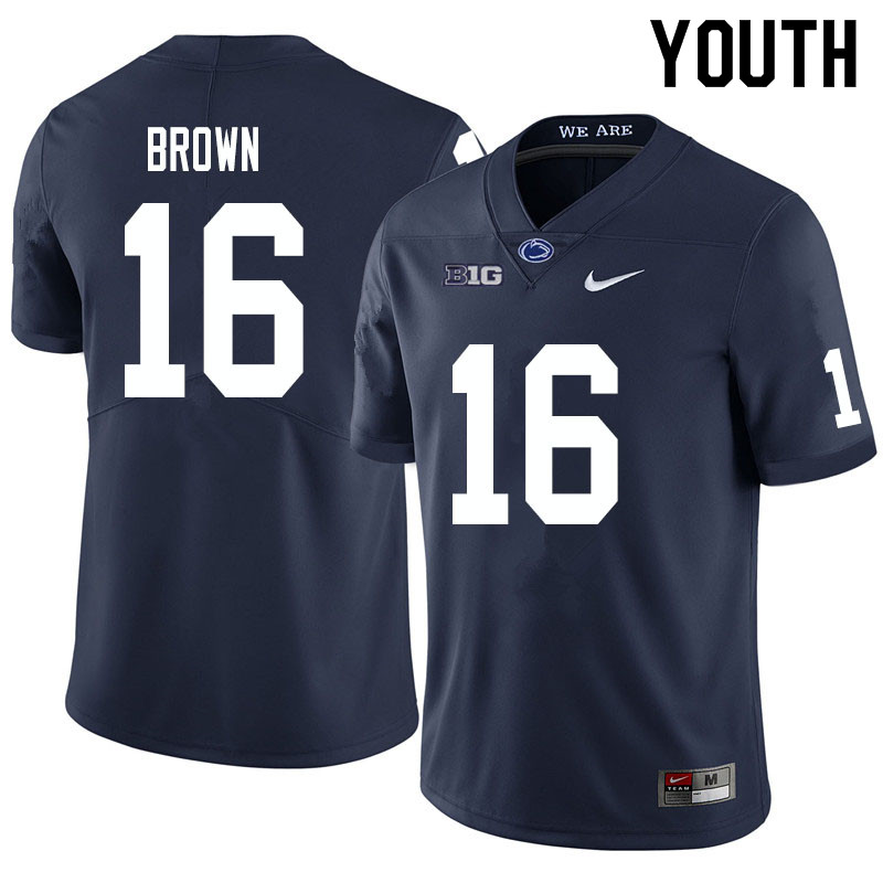 NCAA Nike Youth Penn State Nittany Lions Ji'Ayir Brown #16 College Football Authentic Navy Stitched Jersey NJE0298UU